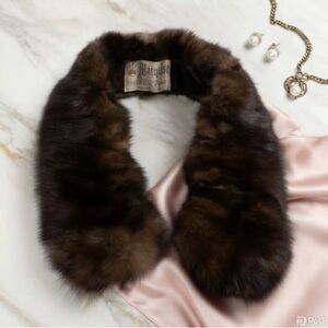Vtg Marquise Toledo Furs Mink Collar Brown 50s / 60s Glam Old Money Mob wife